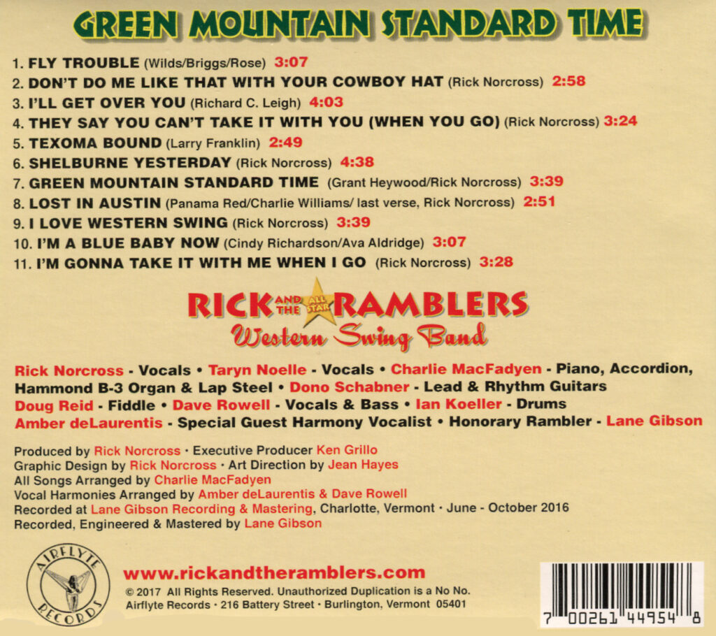 Green Mtn Standard Time back cover