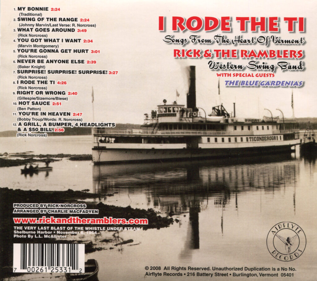 I Rode The Ti CD Back Cover