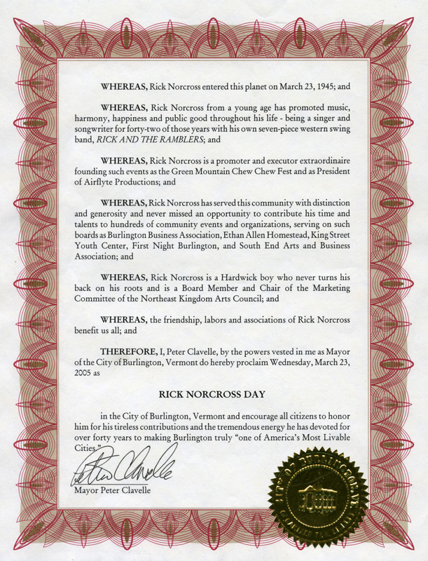 Rick Day Proclamation