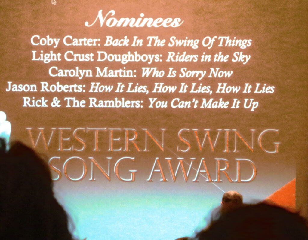 Nominees for Western Swing Song Award