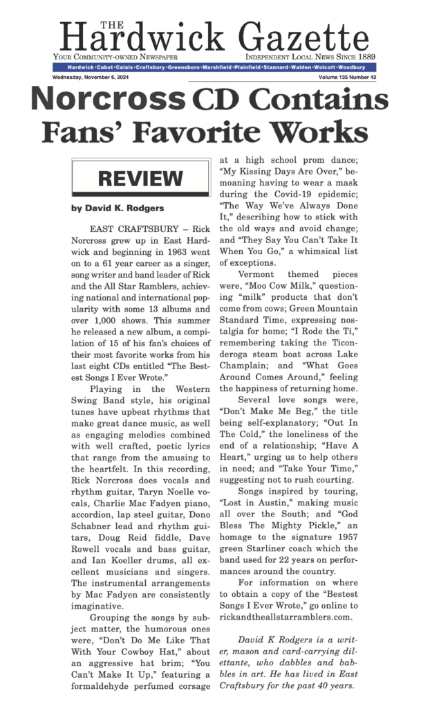 The Hardwick Gazette Review