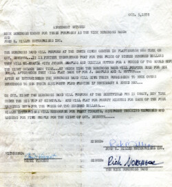 Contract documenting the appearance of the ”Rick Norcross Band” opening for Buck Owens and the Buckaroos and backing jup Junior Samples and Ganilla Hutton, stars of Hee Haw. Plattsburgh, NY (1978) Buck-Owens-Concert-Contract-1978