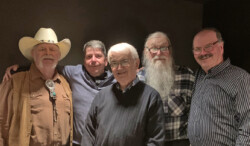 Rambler Rick backstage at the Hotel Vermont, from left, Anson Tebbetts, WDEV and Vermont’s Secretary of Agriculture, Jack Donovan, WDEV, Joel Najman, Vermont Public & WDEV, Roland LaJoie, WLVB (2017)